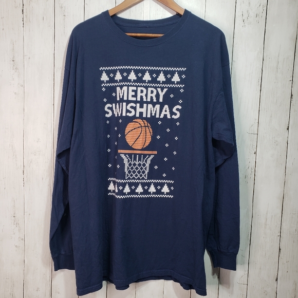 Other - Men's Navy Blue Basketball Christmas Long Sleeve